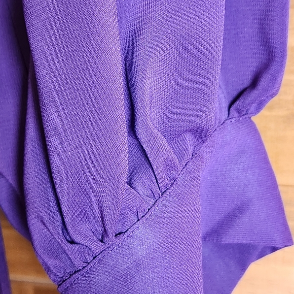 NWT Jessica London Purple Gather Blouse. Size 16W. Side Zip for flattering look - Picture 3 of 5